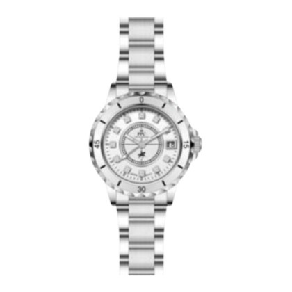 Paris Polo Club PPC-EJ07-SL-WE Elegant Ceramic Bezel Women Watch 